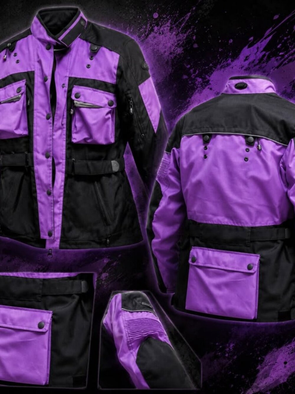 BILT Mistral H2O Women’s Medium WMD Purple/Black Motorcycle Jacket